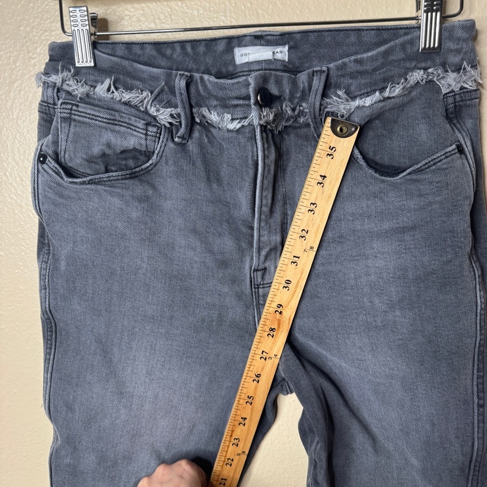 Good American Jeans Women's 10 Gray Good Waist Crop Skinny Raw Chewed Hem - Picture 4 of 9
